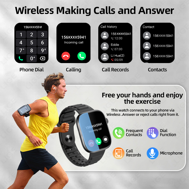 LIGE Smart Watch Man 1.83” HD  - đánh giá và giá Smartwatch Custom